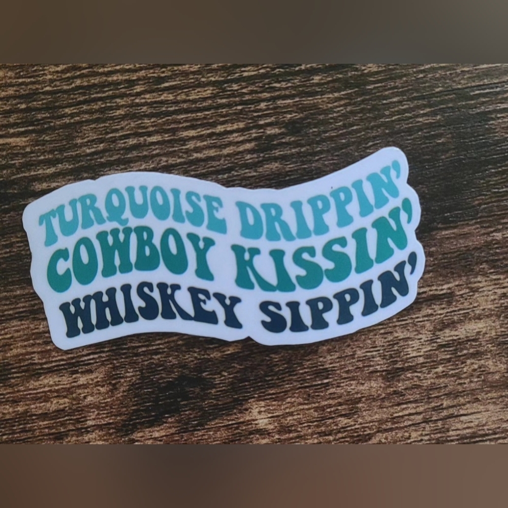 Turquoise Drippin' Sticker - Picture 2 of 2